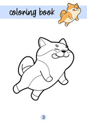 Coloring book for kids cute dogs characters