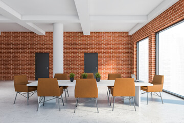 Loft brick meeting room interior