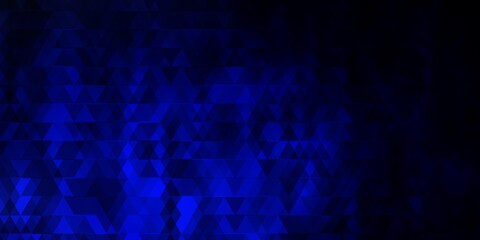 Dark BLUE vector background with lines, triangles.