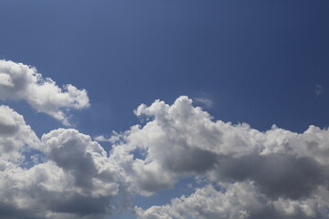 Naklejka na ściany i meble white fluffy clouds in the blue sky.