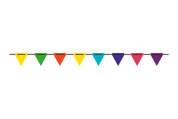 Obraz premium carnival colored garland, festive celebration, isolated icon vector illustration design