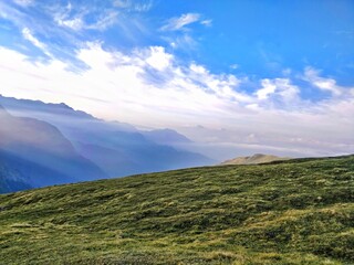 Scenic view from a high altitude meadow on Indian Himalayas
