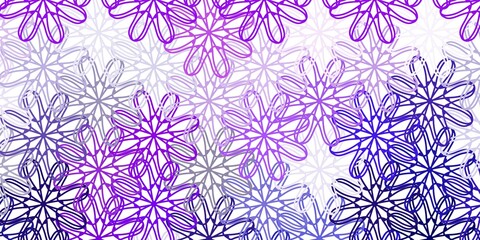 Light Purple, Pink vector doodle texture with flowers.