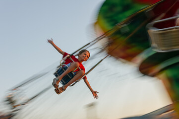 Summer fun at amusement park
