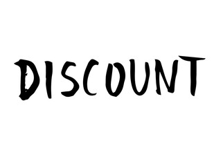 Discount icon or logo handwritten style. Vector illustration on a white background.