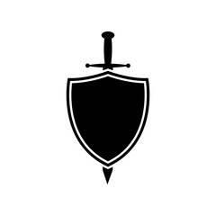 shield with sword icon vector design template