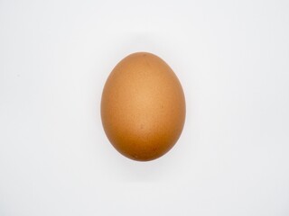 Egg lay on white background.