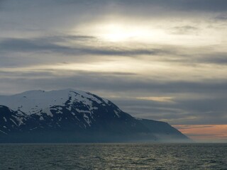 white nights in the Greenland Sea of Iceland