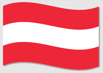 Waving flag of Austria vector graphic. Waving Austrian flag illustration. Austria country flag wavin in the wind is a symbol of freedom and independence.