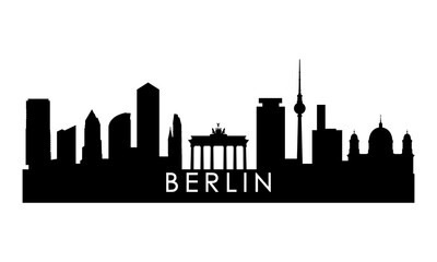 Berlin skyline silhouette. Black Berlin city design isolated on white background.