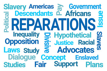 Reparations Word Cloud on White Background
