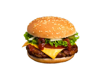 hamburger on a white background