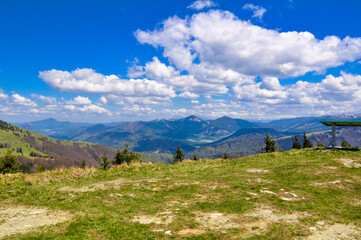 Tatra mountain landscape with blue sky.
