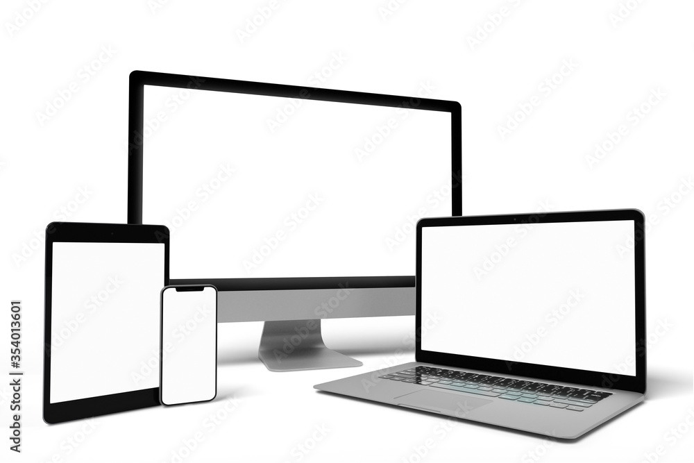 Poster mock up of device - 3d rendering
