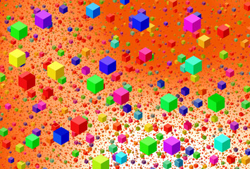 Fototapeta na wymiar decorative colored cubes decor background