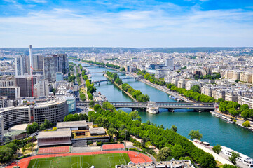 View to Seine river in Paris. - obrazy, fototapety, plakaty