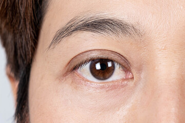 Beautiful female eyes Close up  eye woman with natural makeup  macro shot .