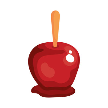 Delicious Candy Apple On White Background Vector Illustration Design