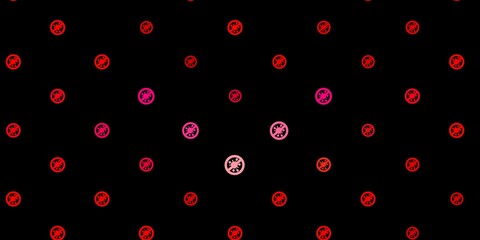 Dark Red vector backdrop with virus symbols.