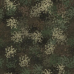 Camouflage pattern background. Classic clothing style masking camo repeat print