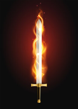 Flaming Sword Realistic Image 