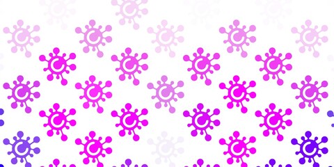 Light Purple, Pink vector template with flu signs.