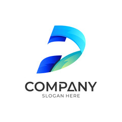 Letter d arrow vector logo design. Business company name icon template