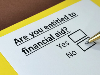 Fototapeta premium One person is answering question about financial aid.