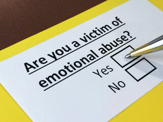 One person is answering question about emotional abuse.