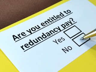 Fototapeta premium One person is answering question about redundancy pay.