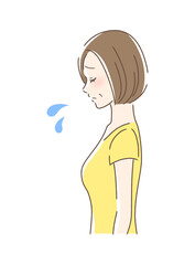 悲しむ女性の横顔