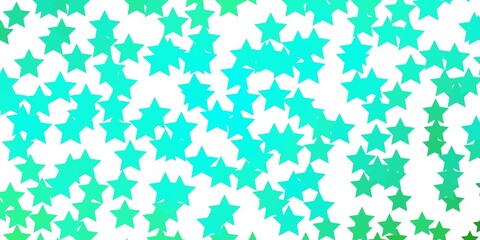 Light Green vector background with colorful stars. Colorful illustration with abstract gradient stars. Design for your business promotion.