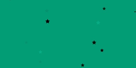 Dark Green vector template with neon stars. Blur decorative design in simple style with stars. Pattern for wrapping gifts.