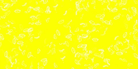 Light Yellow vector background with woman symbols.