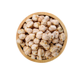 Dried chickpeas on white background