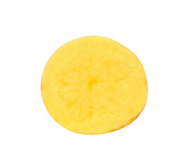 Fresh potato slice isolated on white background
