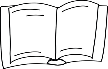 Single hand drawn book. Doodle vector illustration. Isolated. 