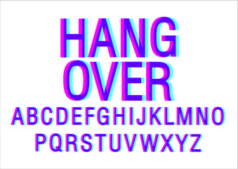 hang over/glitch typography design vector