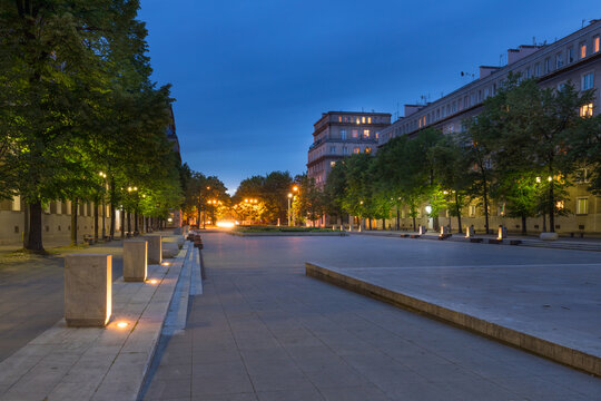Krakow. District of Nowa Huta the market square of the PRL communist quater / Poland