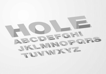 hollow/hole typography design vector