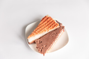 cake, sweets on a white background. Good morning.