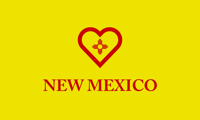 New Mexico heart love symbol flag country