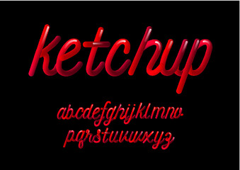 ketchup typography design vector