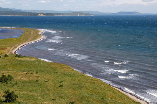 Slavyanka bay is pupular destination for the tourists. Vicinity of Slavyanka town, Primorsky Krai (Primorye), Far East, Russia.