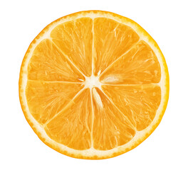 Isolated meyer lemon cross section isolated on white