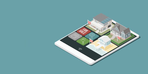 Real estate app with isometric houses