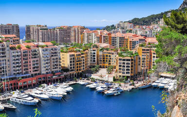 Fototapeta na wymiar View of Monaco harbor.