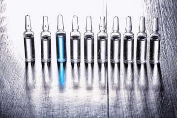 ampoules medicine vaccine concept, abstract background, vaccination virus protection