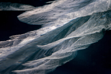 texture crack on ice abstract macro