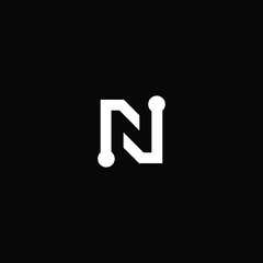  Professional Innovative Technology Initial N logo and NN logo. Letter N NN Minimal elegant Monogram. Premium Business Artistic Alphabet symbol and sign